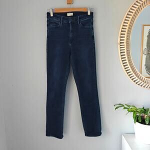 MOTHER Mid Rise Dazzler Ankle Jeans Chip On My Shoulder Dark Wash 25